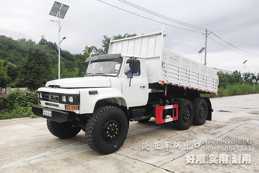 东风尖头6*6柴油自卸汽车_6*6自卸公路运输车_东风自卸车出口专供