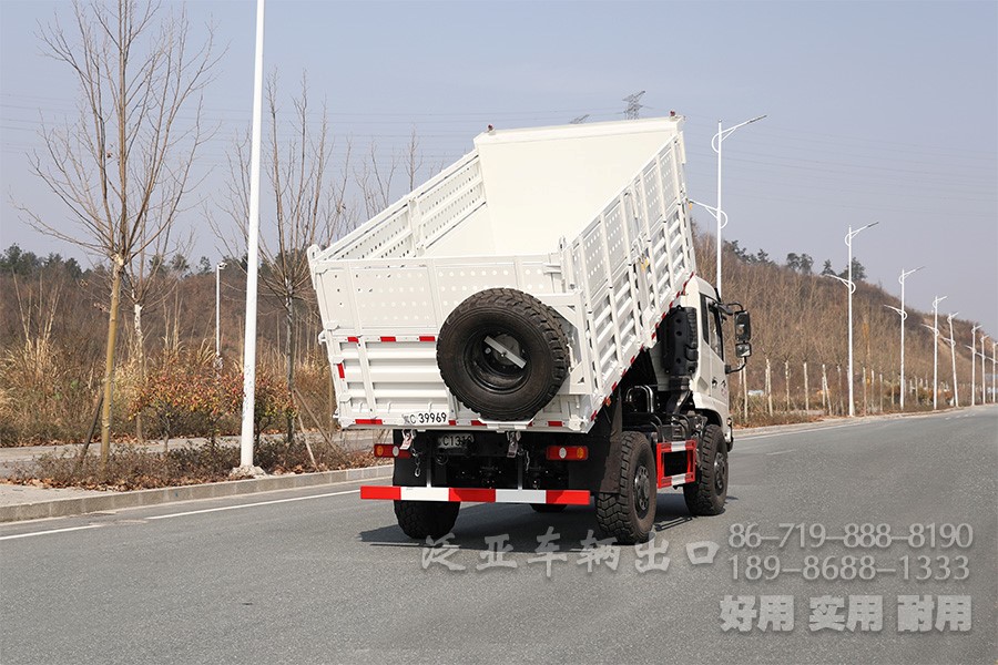 东风13吨自卸车，四驱自卸卡车，4x4自卸车，货箱加高型自卸车，越野自卸卡车，两桥矿用自卸车，自卸车出口，自卸车销售