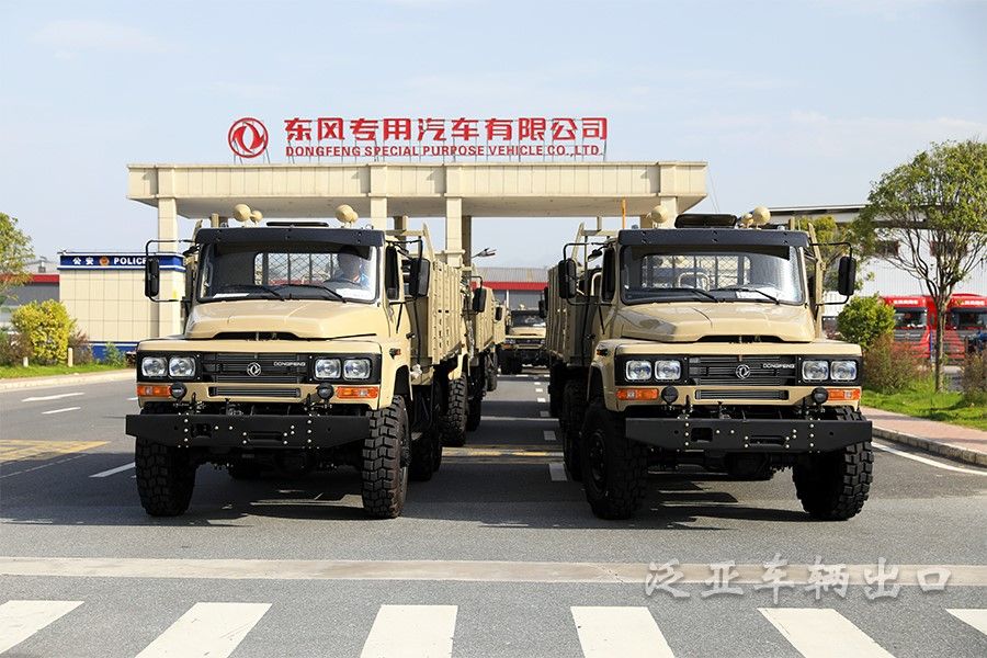 <strong>东风系列卡车四驱六驱批量发车场景展示</strong>